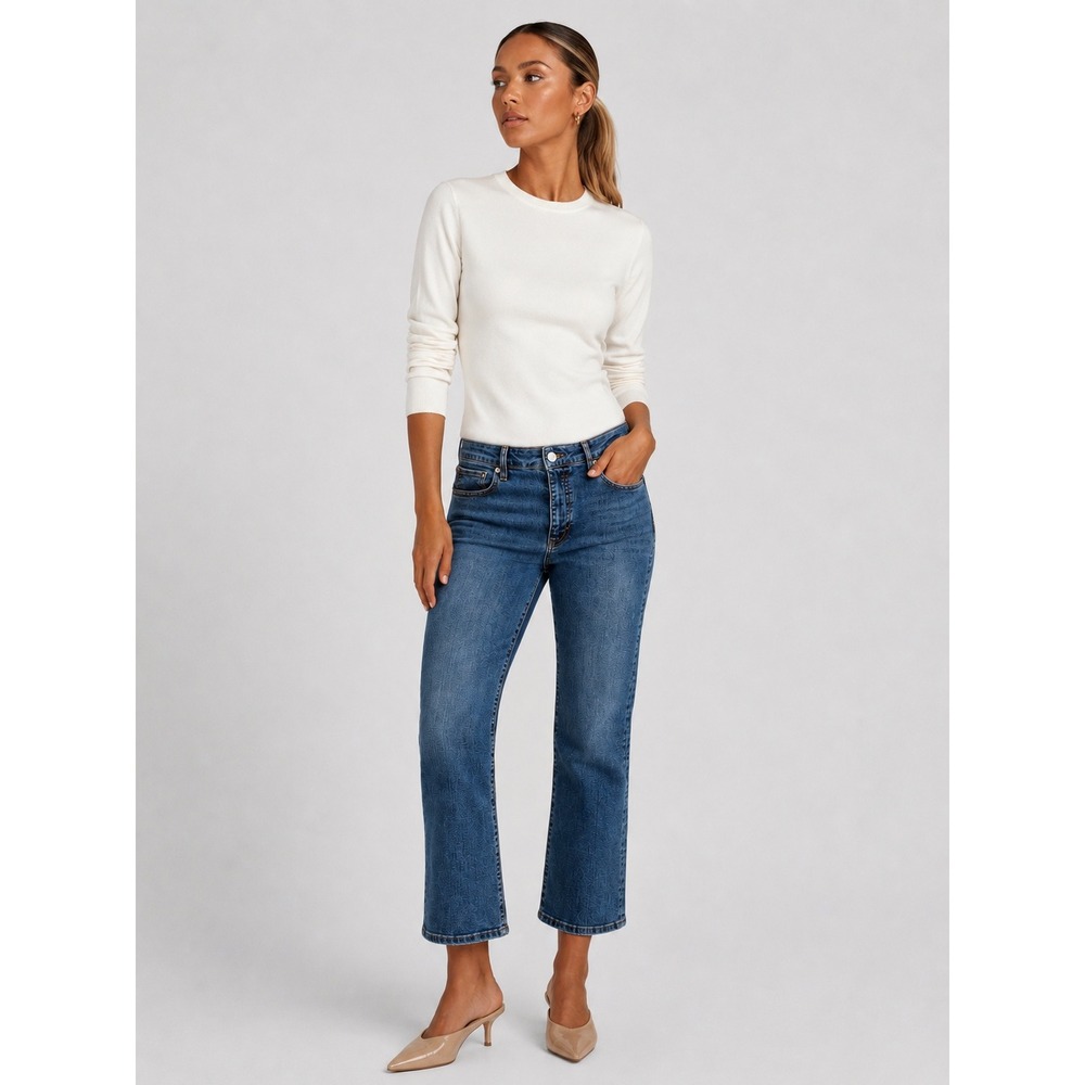FRAME The‎ Reboot Crop Mid-Rise Bootcut Jeans Lover Blue Wash Denim 28 New NWOT